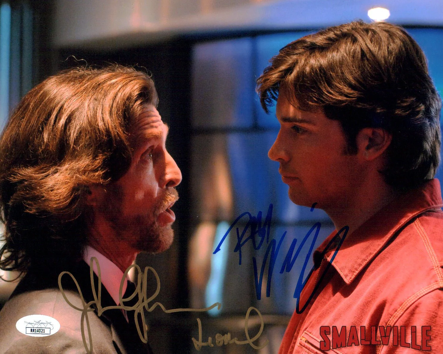 Smallville 8x10 Photo Cast x2 Signed Welling, Glover JSA Certified Autograph