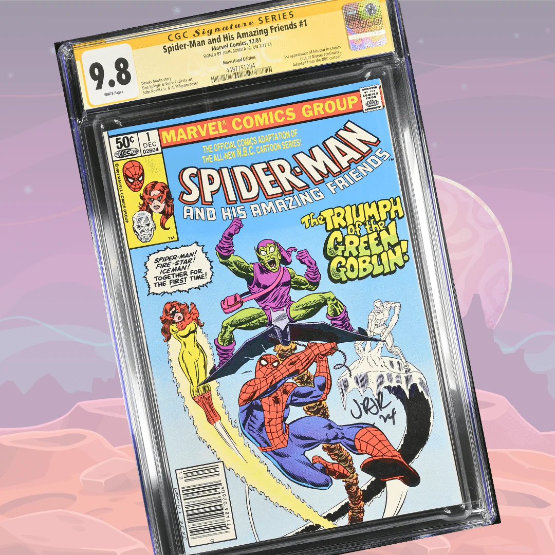 Spider-Man and His Amazing Friends #1 Newsstand Edition Marvel Comics CGC Signature Series 9.8 Signed John Romita JR