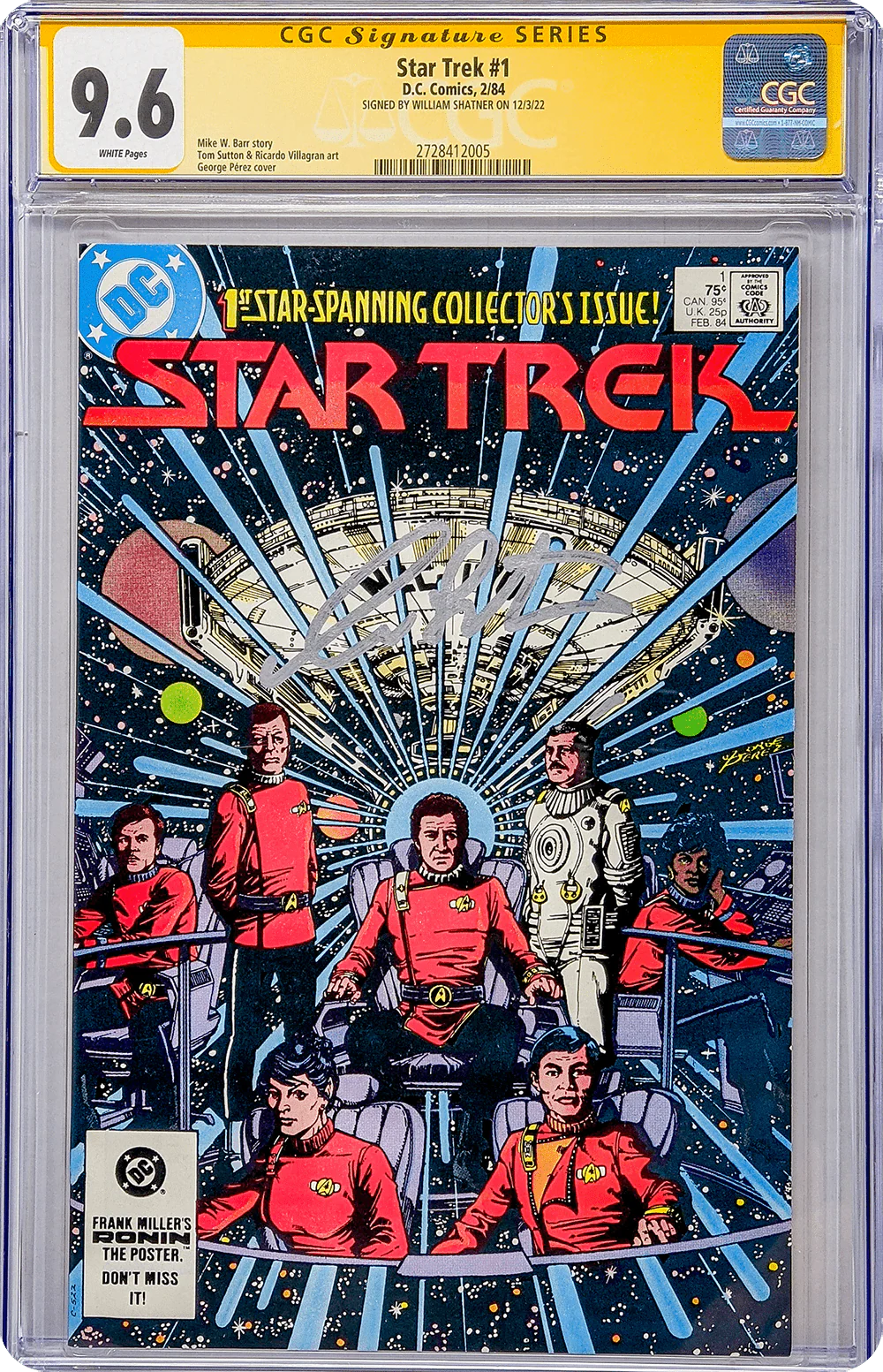 Star Trek #1 DC Comics CGC Signature Series 9.6 William Shatner - Image 4