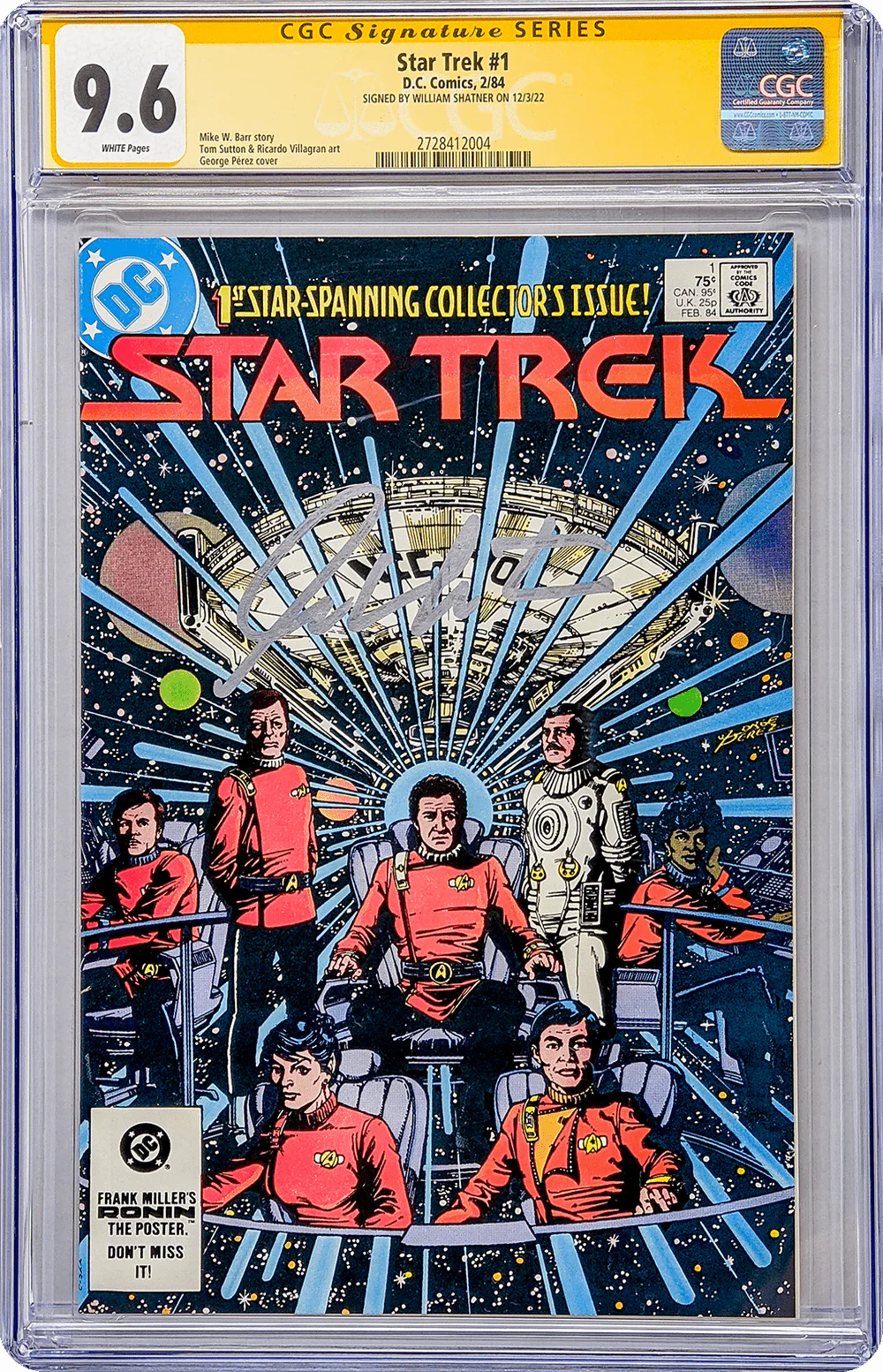 Star Trek #1 DC Comics CGC Signature Series 9.6 William Shatner - Image 8