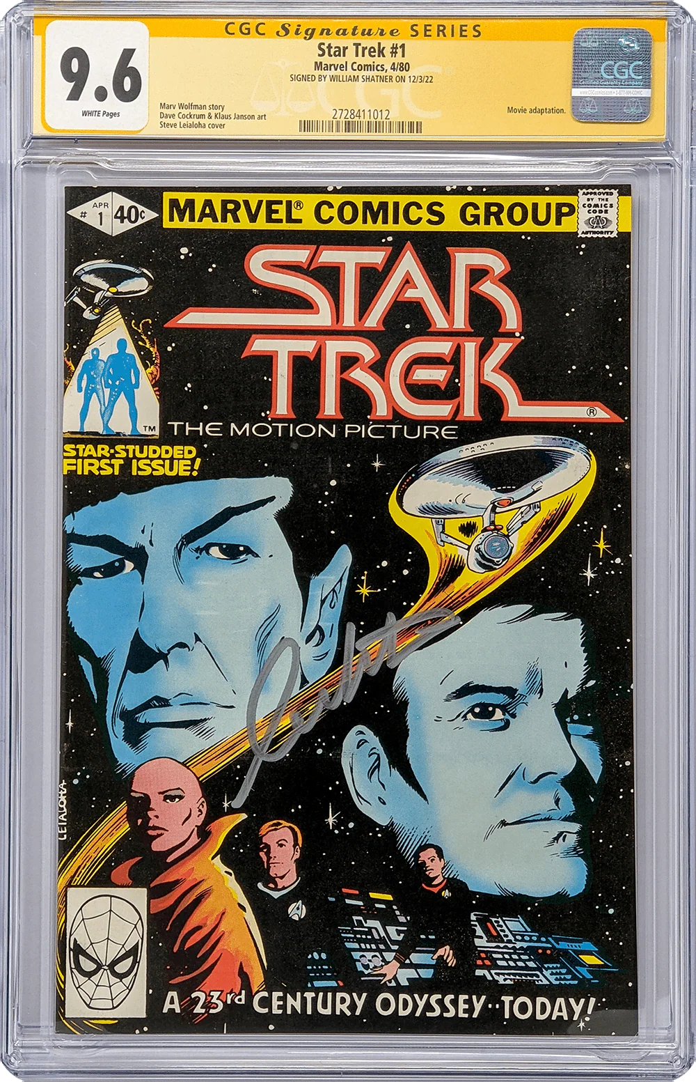 Star Trek #1 Marvel Comics CGC Signature Series 9.6 William Shatner - Image 8