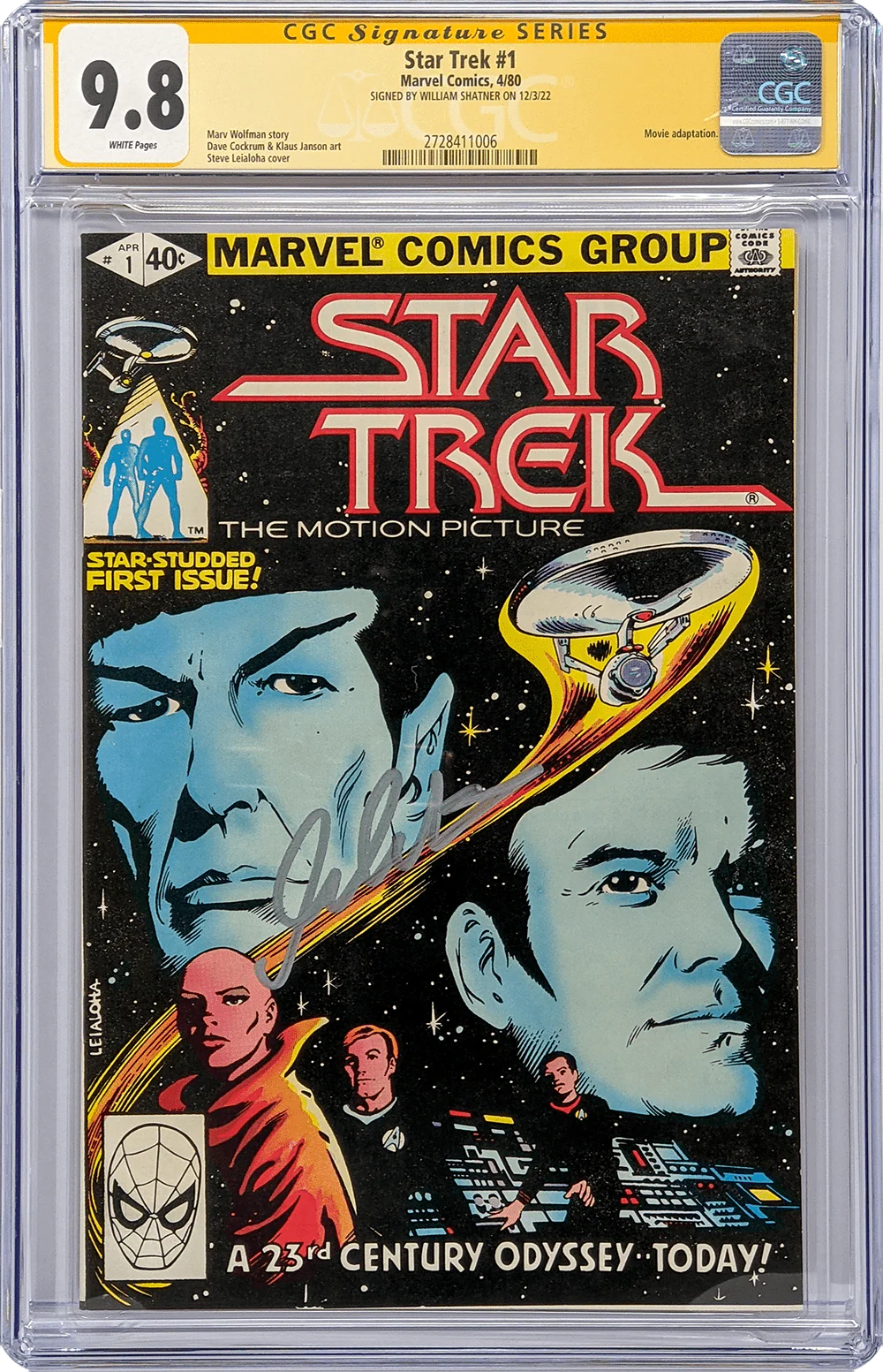 Star Trek #1 Marvel Comics CGC Signature Series 9.8 Signed William Shatner - Image 8