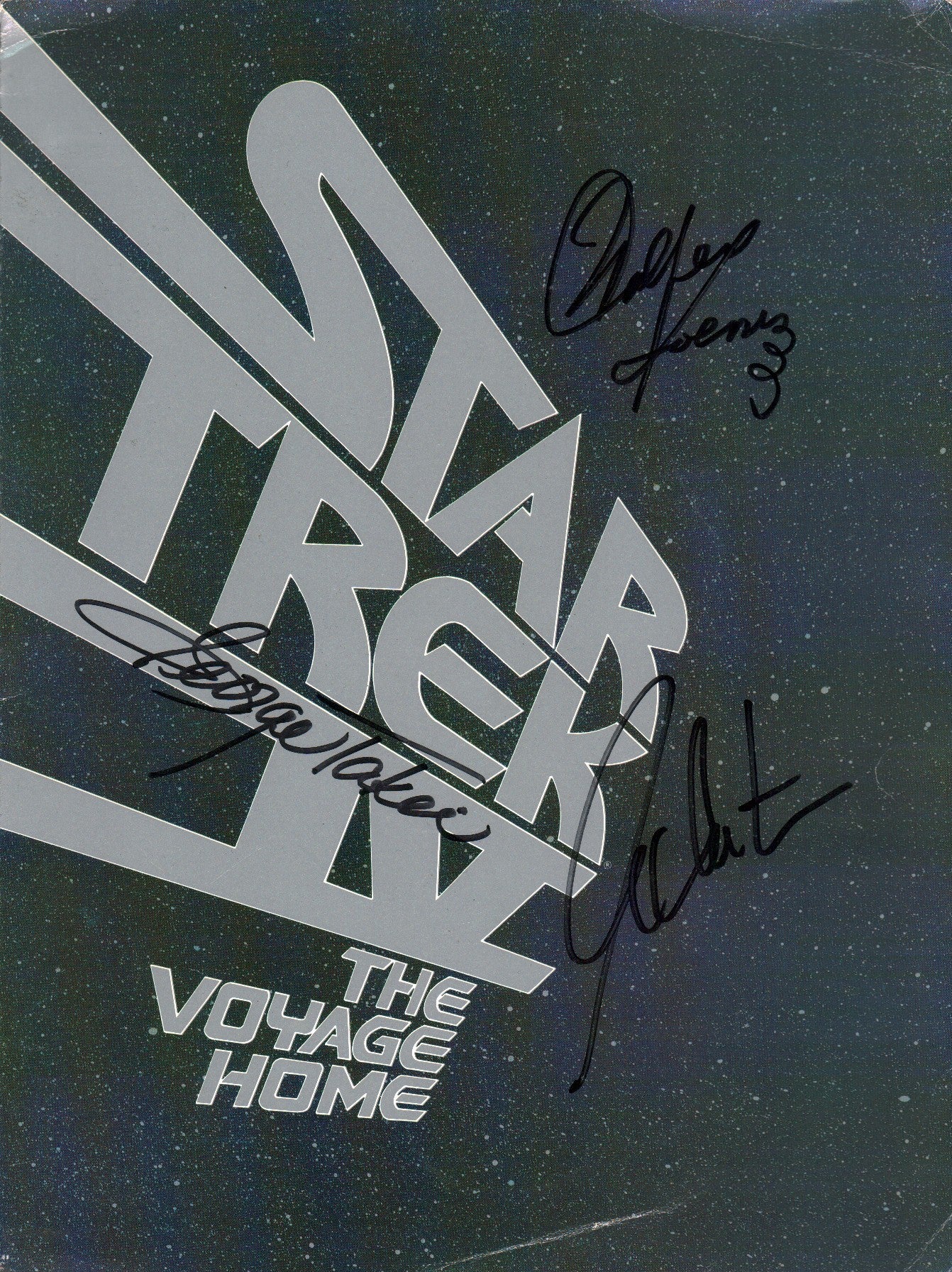 Star Trek: The Voyage Home 1986 Program Booklet Cast Signed Shatner, Koenig, Takei JSA Certified Autograph