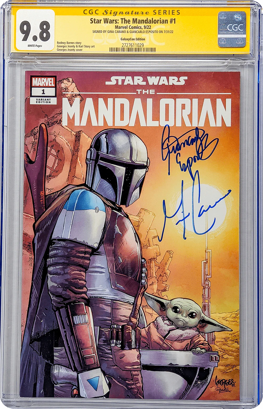 Star Wars: The Mandalorian #1 GalaxyCon Edition Marvel Comics CGC Signature Series 9.8 Signed Carano, Esposito - Image 18