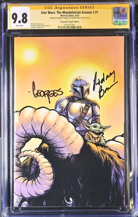 Star Wars The Mandalorian Season 2 #1 Marvel Comics CGC Signature Series 9.8 Signed Barnes, Jeanty - Image 2