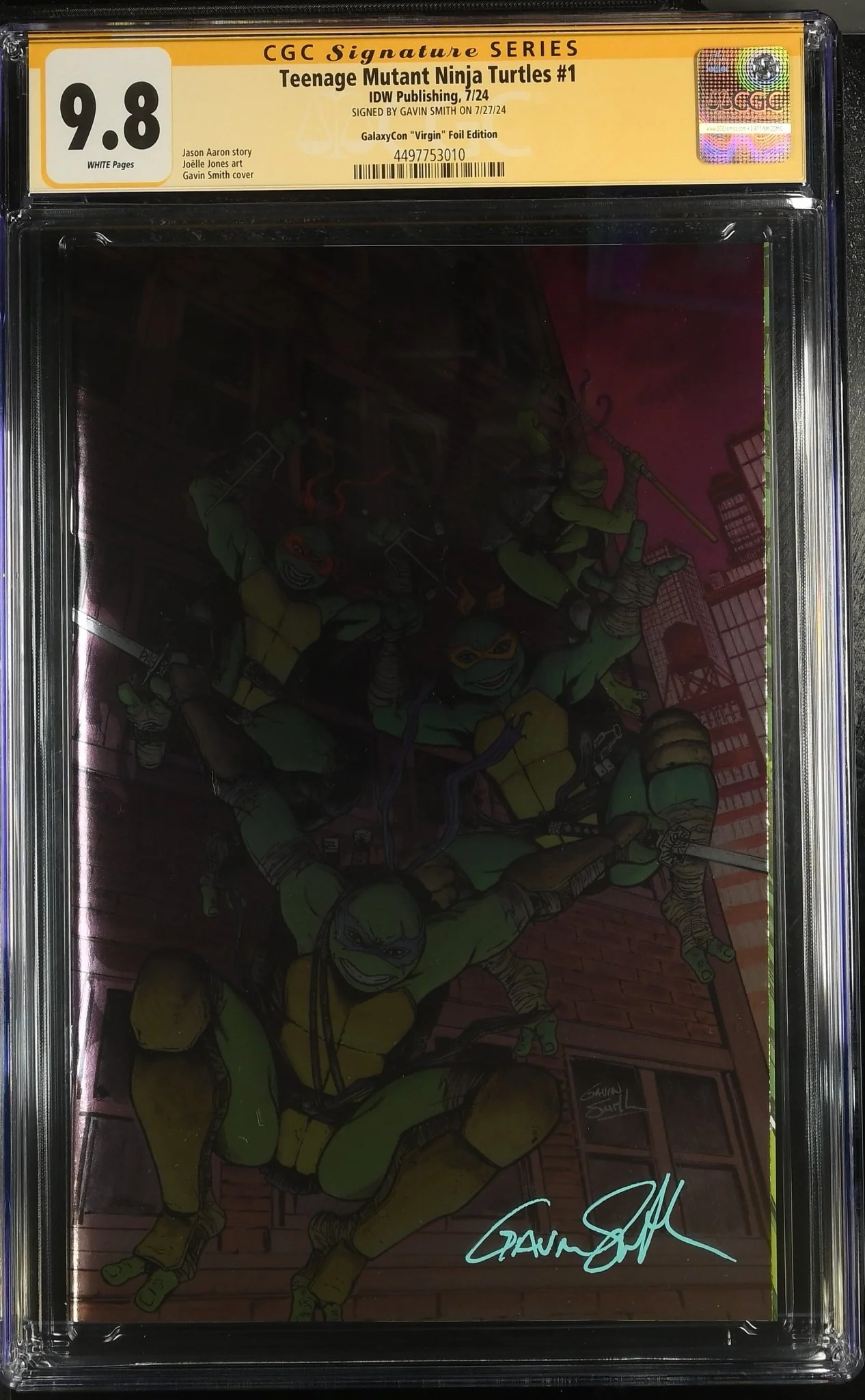 Teenage Mutant Ninja Turtles 2024 #1 Foil Virgin Cover B GalaxyCon Exclusive CGC Signature Series 9.8 Gavin Smith - Image 5