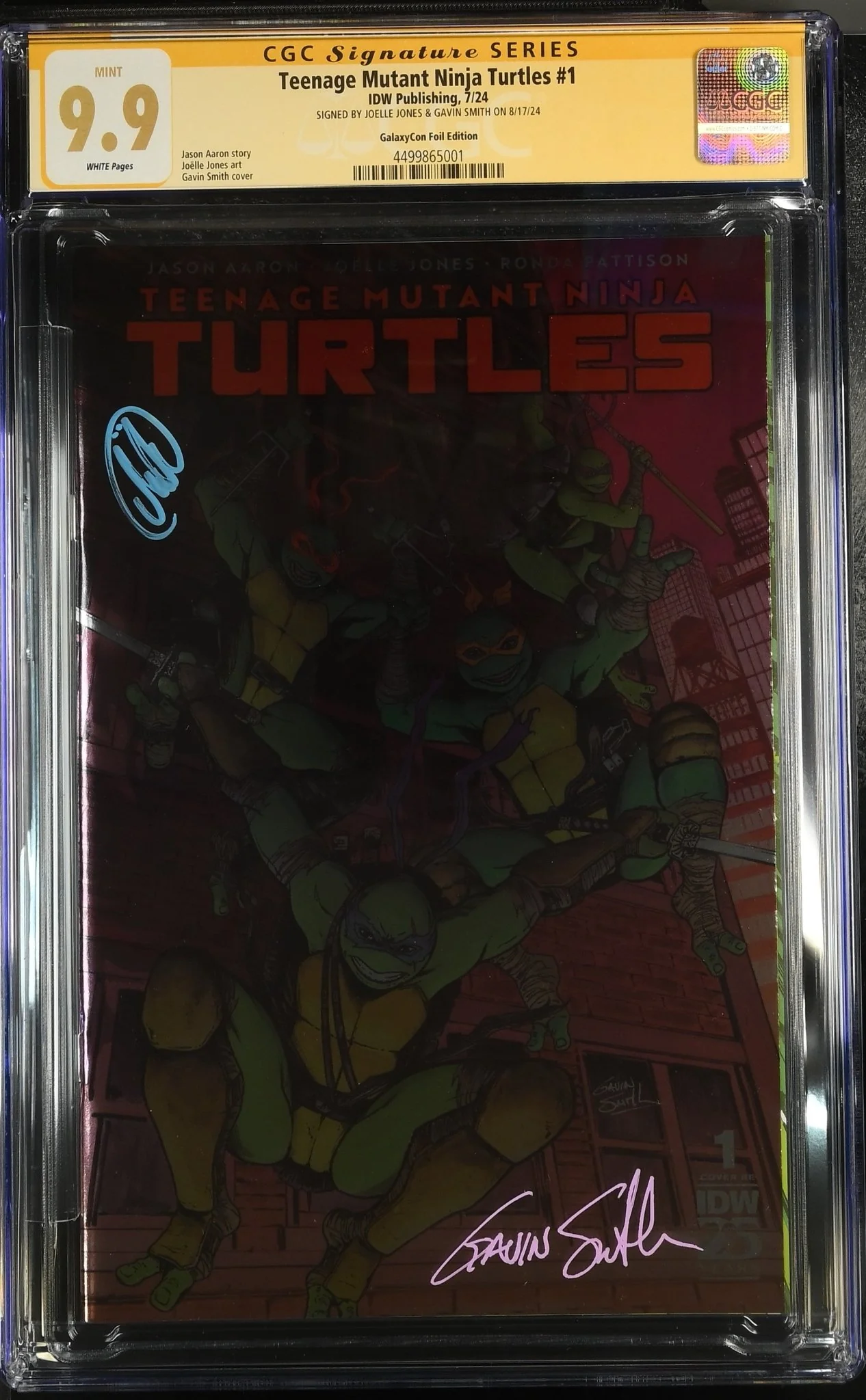 Teenage Mutant Ninja Turtles 2024 #1 Foil GalaxyCon Exclusive CGC Signature Series 9.9 x2 Joelle Jones, Gavin Smith