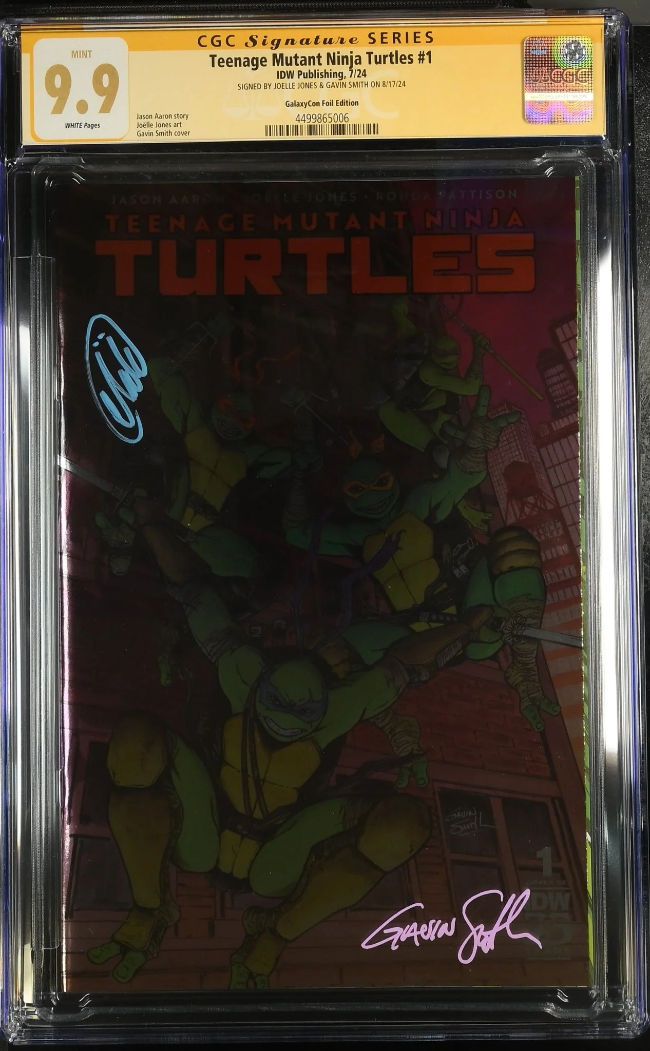 Teenage Mutant Ninja Turtles 2024 #1 Foil GalaxyCon Exclusive CGC Signature Series 9.9 x2 Joelle Jones, Gavin Smith - Image 3