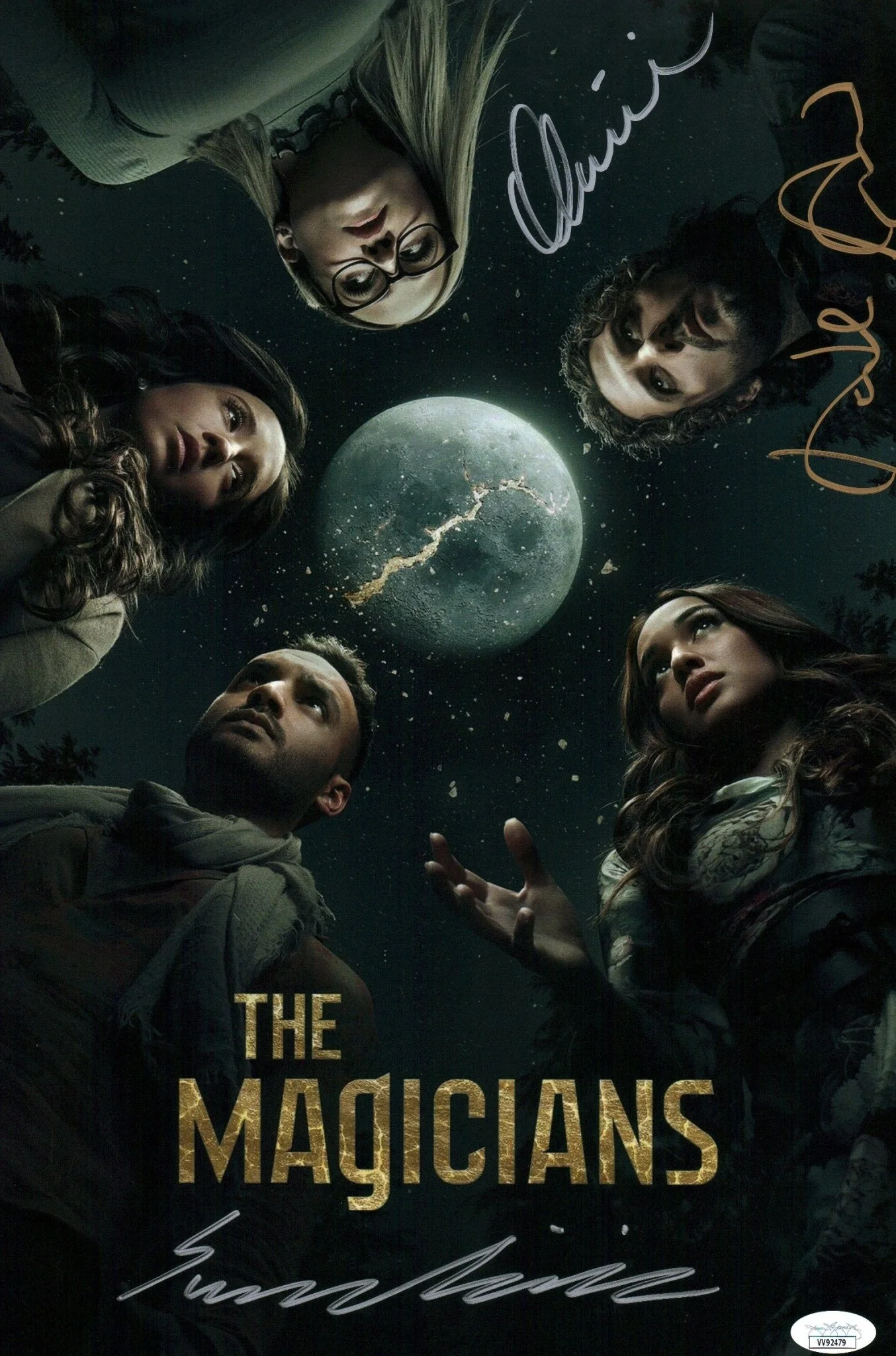 The Magicians 11x17 Photo Poster Cast x3 Signed Appleman Dudley Bishil JSA Certified Autograph - Image 4