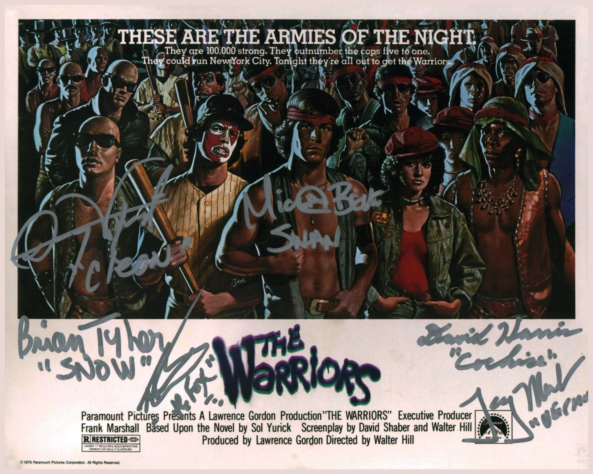 The Warriors 8x10 Cast x6 Signed Photo Tyler, Harris, Wright, Beck, Waites, Michos JSA Certified Autograph - Image 5