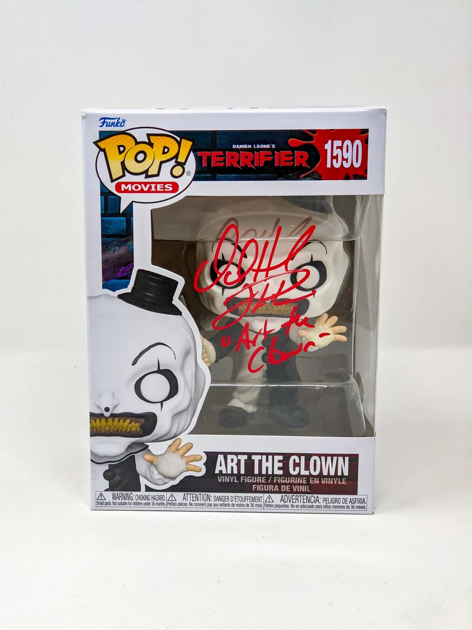 David Howard Thornton Terrifier Art The Clown #1590 Signed Funko Pop JSA Certified Autograph - Image 2