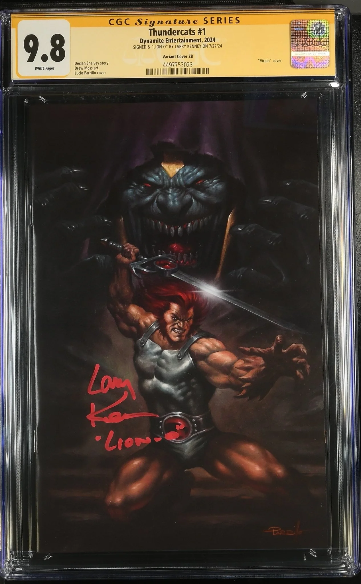 Thundercats #1 Cover ZB 1:200 Parrillo Virgin Variant Cover CGC Signature Series Grade 9.8 Signed By Larry Kenney - Image 2