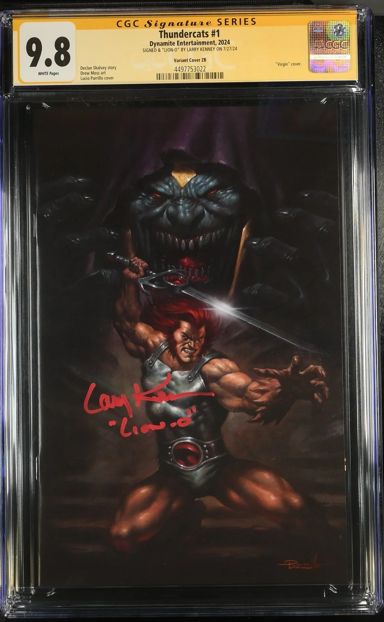 Thundercats #1 Cover ZB 1:200 Parrillo Virgin Variant Cover CGC Signature Series Grade 9.8 Signed By Larry Kenney - Image 4