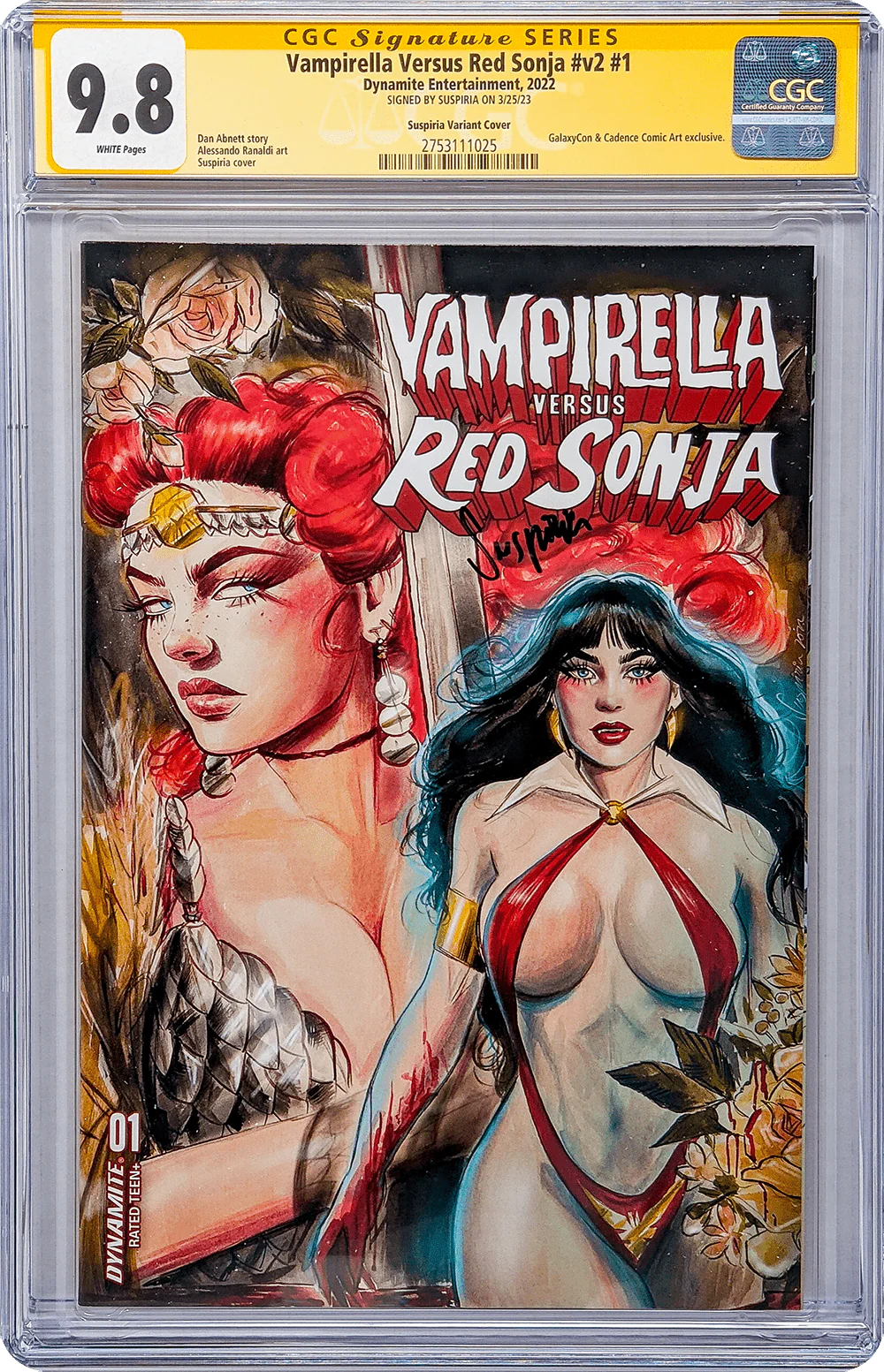 Vampirella Vs. Red Sonja #v2 #1 GalaxyCon Variant CGC Signature Series 9.8 Signed Suspiria - Image 4