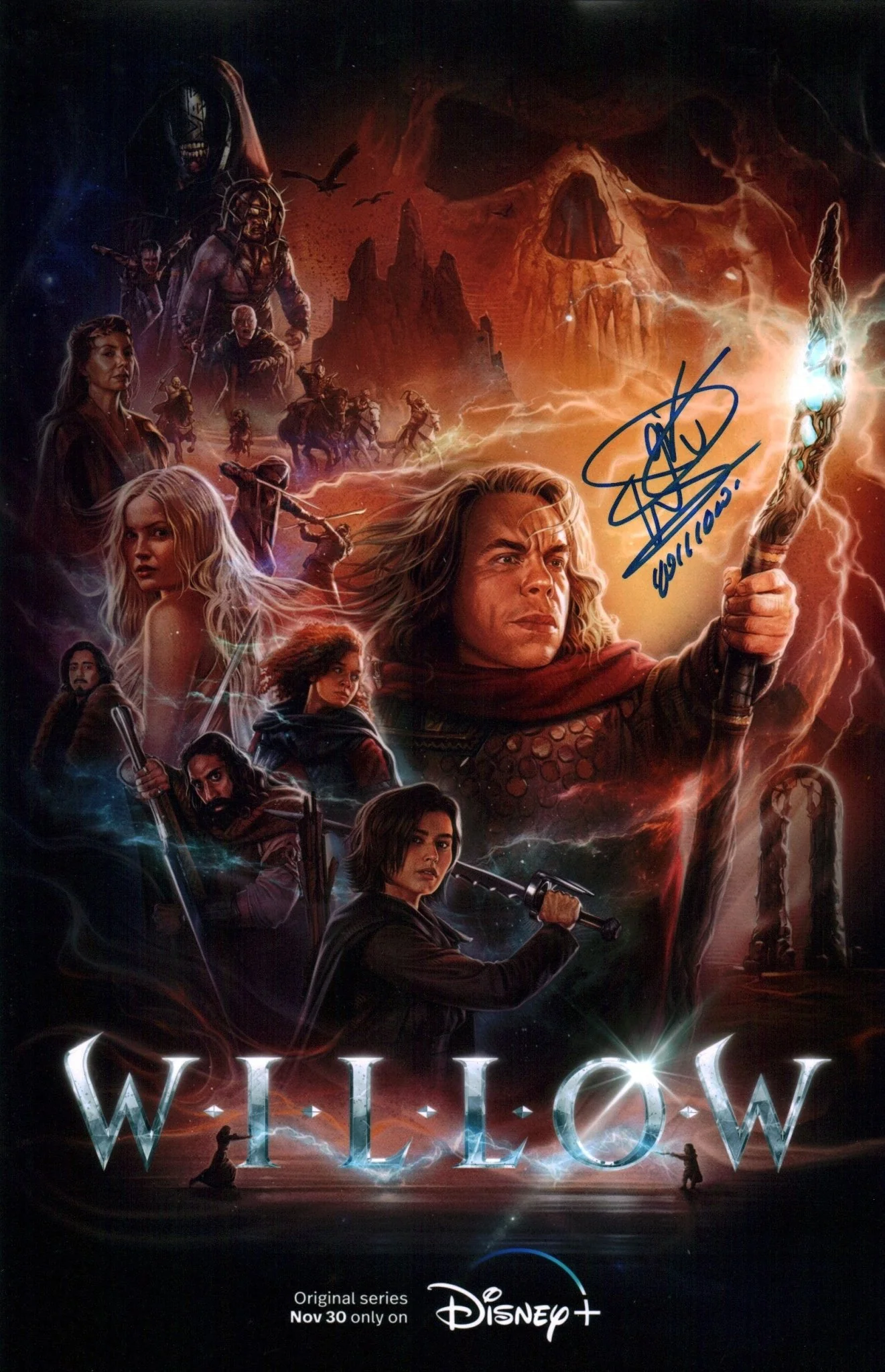 Warwick Davis Willow 11x17 Signed Photo Poster JSA Certified Autograph